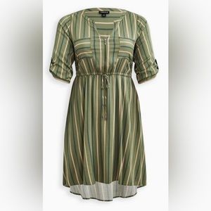 Mini challis high-low shirt dress from Torrid for women